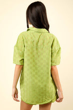 Load image into Gallery viewer, Textured Woven Comfy Shirt Top & Shorts AVOCADO