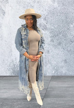 Load image into Gallery viewer, Taupe 3/4 Sleeved Midi Bodycon