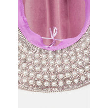 Load image into Gallery viewer, Pave Rhinestone Pearl Trim Cowboy Hat