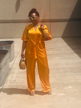 Load image into Gallery viewer, Tangerine Flutter Sleeve Jumpsuit
