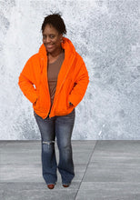 Load image into Gallery viewer, Neon Orange Puffer Jacket
