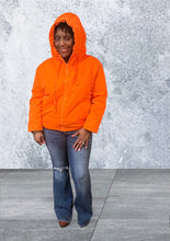 Load image into Gallery viewer, Neon Orange Puffer Jacket
