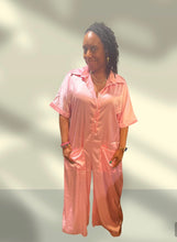 Load image into Gallery viewer, SHE&#39;S RICH OVERSIZED SATIN JUMPSUIT IN PINK
