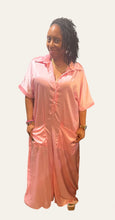 Load image into Gallery viewer, SHE&#39;S RICH OVERSIZED SATIN JUMPSUIT IN PINK
