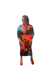 Load image into Gallery viewer, PINK FREE SIZE MULTI COLOR MIDI DRESS
