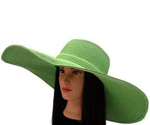 Load image into Gallery viewer, Lime Green Large Brim Hat
