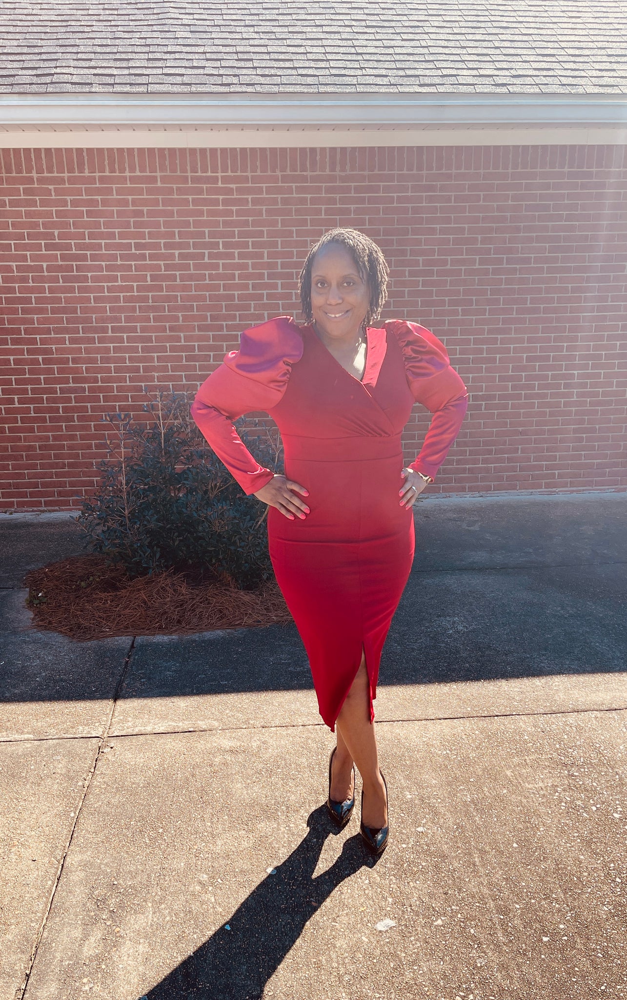 Burgundy Front Split Dress – Just Top It Off Boutique